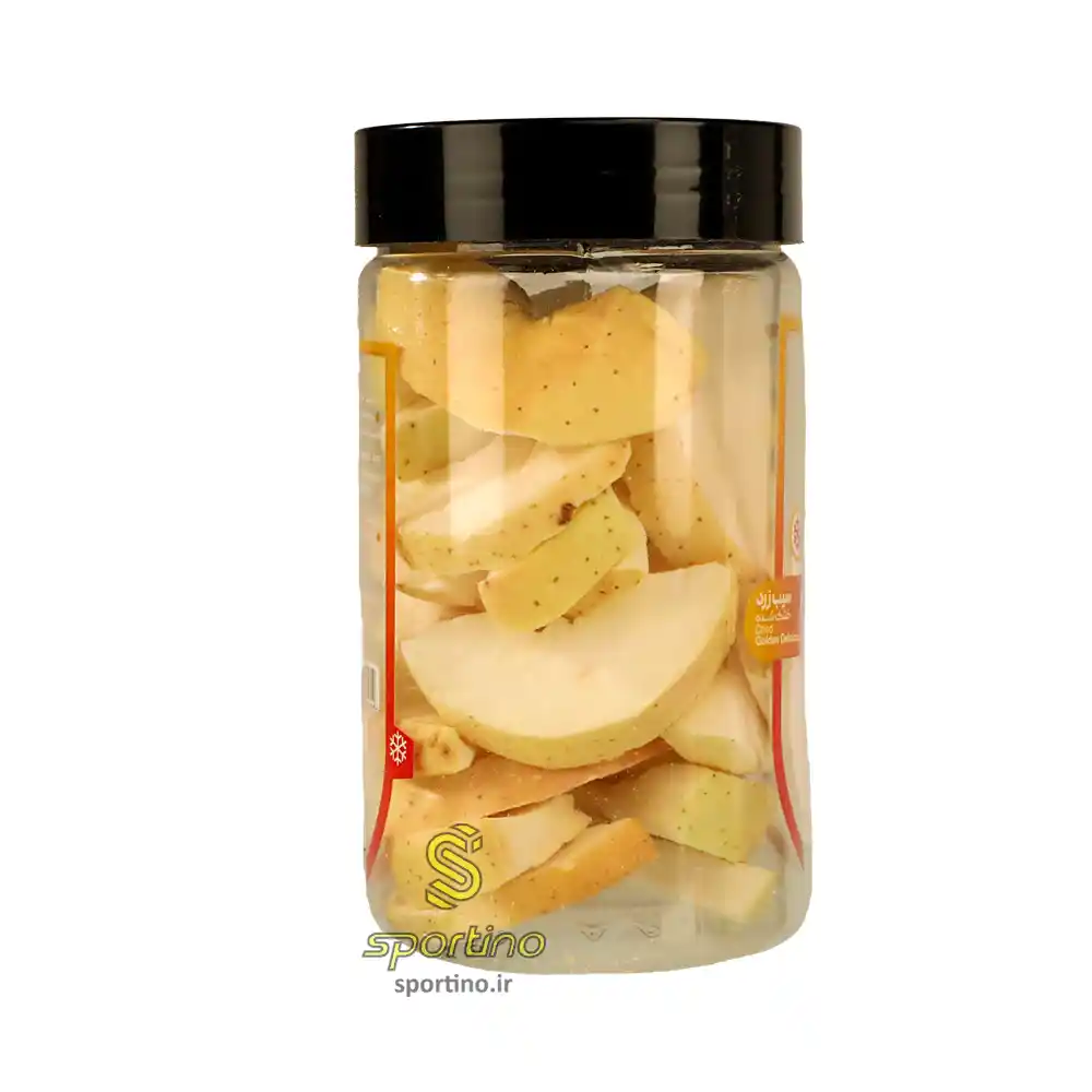 سیب خشک زرد و قرمز انجمادی