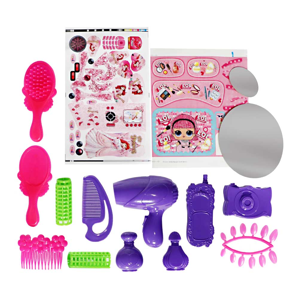 اسباب بازی دخترانه ست آرایشی چرخ دار