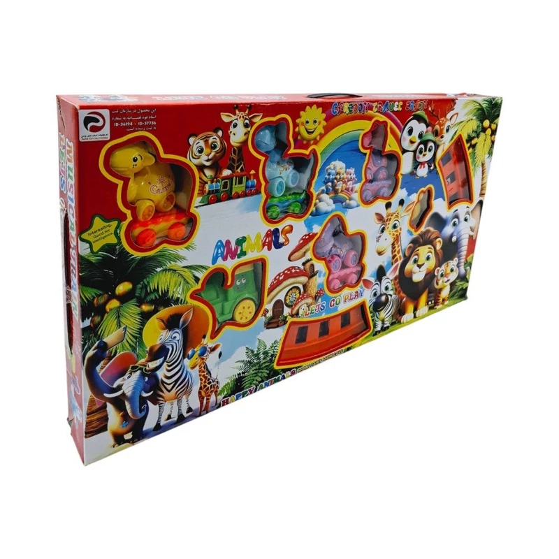 قطار موزیکال چراغ دار حیوانات پارس سایز متوسط