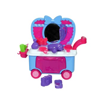 اسباب بازی دخترانه ست آرایشی چرخ دار